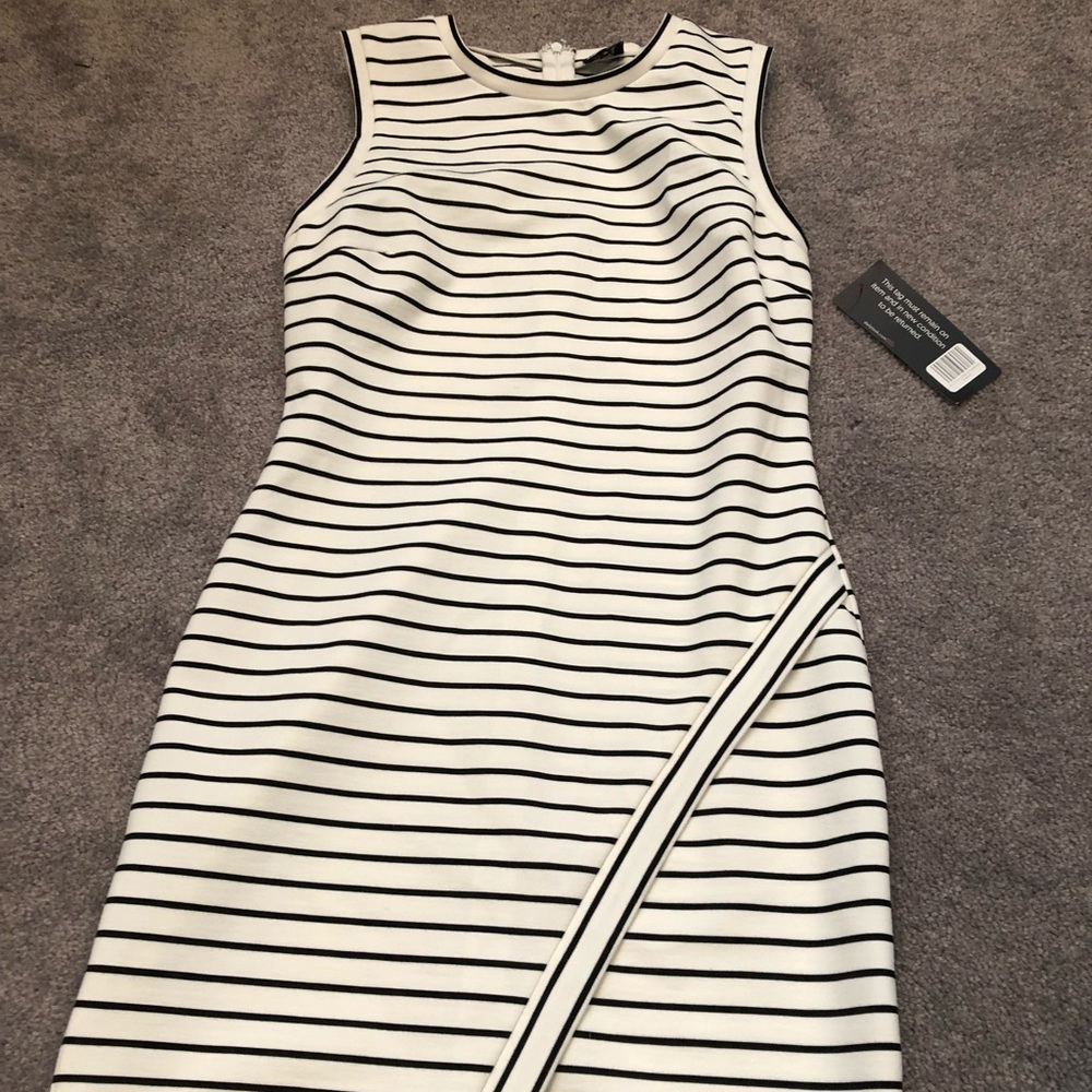 Brand new black and white stripe dress with tags!